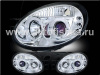 Dodge Neon (03-05) фары передние линзовые хромированные, со светящимися ободками и светодиодной подсветкой, комплект 2 шт.