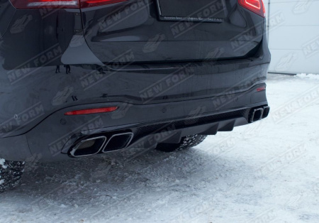 Mercedes-Benz GLS-Klasse X167 2019 - 2023 Диффузор заднего бампера с насадками на глушитель 6.3 AMG черный
