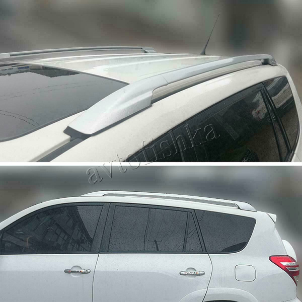 Toyota RAV4 (06-09), (09-) короткая база рейлинги продольные на крышу, алюминиевые серебристые, дизайн "Оригинал", установочный комплект.