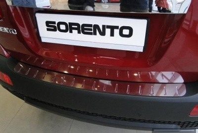 Kia Sorento (10-) накладка на задний бампер с силиконовыми вставками, к-кт 1шт.
