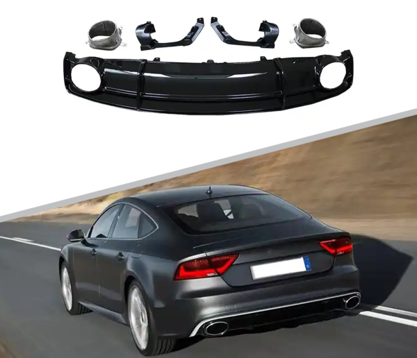 Черный диффузор RS7 для Audi A7 2012-2015 штат версия