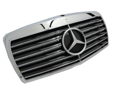 Mercedes S W126 (80-92) решетка радиатора черная со звездой, дизайн "Авангард"