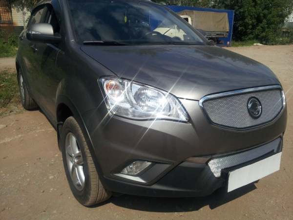 SsangYong Actyon (10–13) Защита радиатора, хром, верх