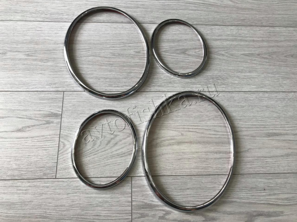 Mercedes E W210 (95-02) декоративные накладки на передние фары, хромированные кольца, комплект 4 шт.