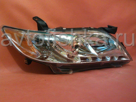 Toyota Camry V40 (2006-2009) тюнинговые передние хромированные фары со светодиодной подсветкой DRL, комплект 2 шт.