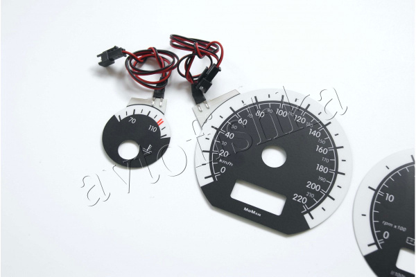 Volkswagen Golf 3 светодиодные шкалы (циферблаты) на панель приборов - дизайн 1