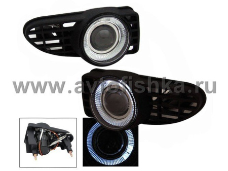 Chrysler PT Cruiser (00-05) фары противотуманные линзовые, со светящимися ободками, комплект 2 шт.