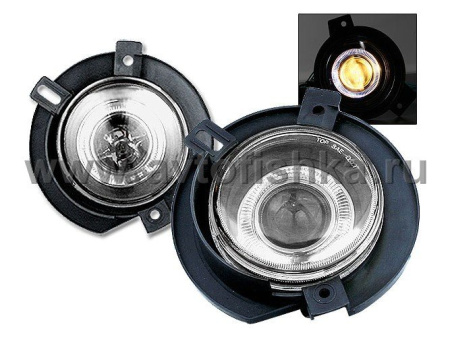 Ford Explorer (02-05) фары противотуманные линзовые тонированные, со светящимися ободками, комплект 2 шт.