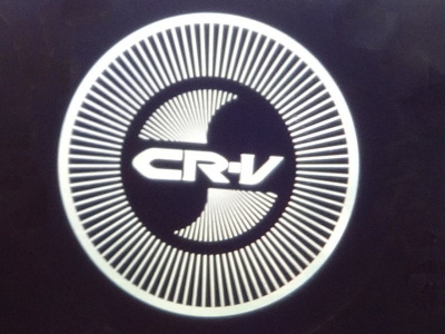 Лазерная подсветка Welcome со светящимся логотипом CR-V в черном металлическом корпусе, комплект 2 шт.