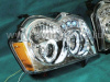 Jeep Grand Cherokee (04-07) фары передние линзовые хромированные, со светящимися ободками CCFL и светодиодами, комплект 2 шт.
