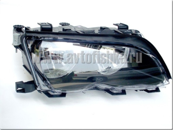 BMW 3 E46 (98-01) 4 дв. фары передние черные, с электромотором корректора, комплект 2 шт.