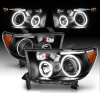 Toyota Sequoia, Tundra (07-14) фары передние линзовые черные, со светящимися ободками, комплект 2 шт.