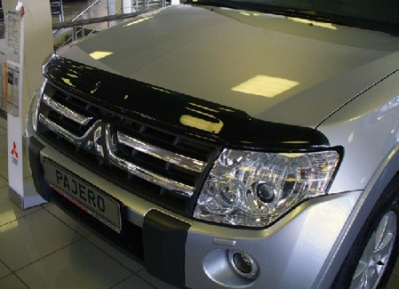 Mitsubishi Pajero (07–) Защита передних фар, прозрачная