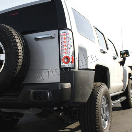Hummer H3 (05-) фонари задние светодиодные, хромированные, комплект 2 шт.