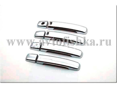 Nissan Qashqai (07-) накладки на ручки дверей внешние под смарт ключ, хромированные, комплект 4 шт.