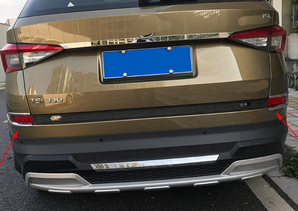 Skoda Kodiaq (16–) Накладка на задние противотуманные фары, ABS хром, 2 части