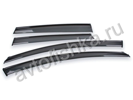 Nissan Murano (2007-) дефлекторы боковых окон темные, ветровики с черным молдингом, комплект 4 шт.