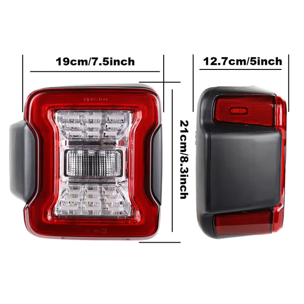 Jeep Wrangler JL RUBICON (18-23) фонари задние светодиодные красно-прозрачные