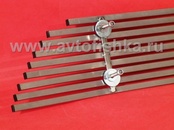 Mitsubishi Outlander XL 06- накладка на решетку переднего бампера из профильной трубы нержавеющей стали 10 x 6 мм