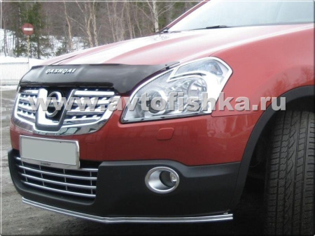 Nissan Qashqai (06-) накладки решетки радиатора хромированные, комплект 10 шт.