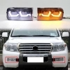Toyota Land Cruiser 200 (2008-2011) противотуманные фары диодные с динамическими поворотниками