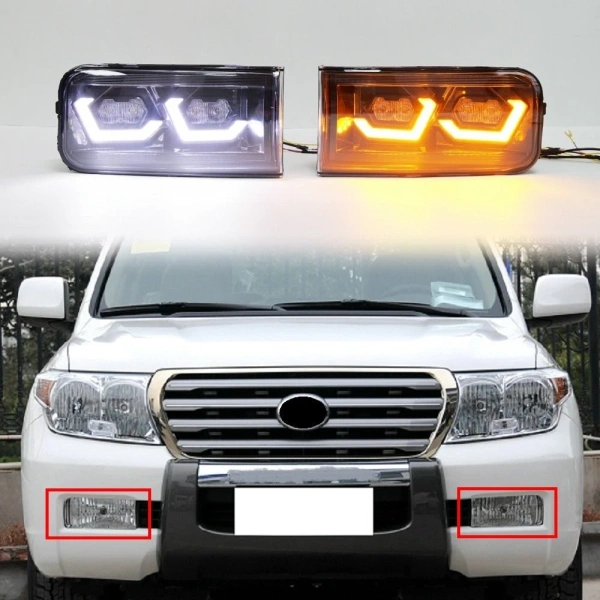 Toyota Land Cruiser 200 (2008-2011) противотуманные фары диодные с динамическими поворотниками