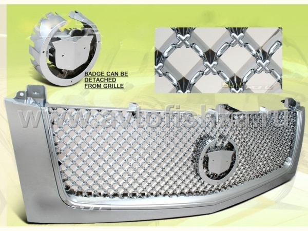 Cadillac Escalade (02-06) решетка радиатора хромированная, дизайн сетка.