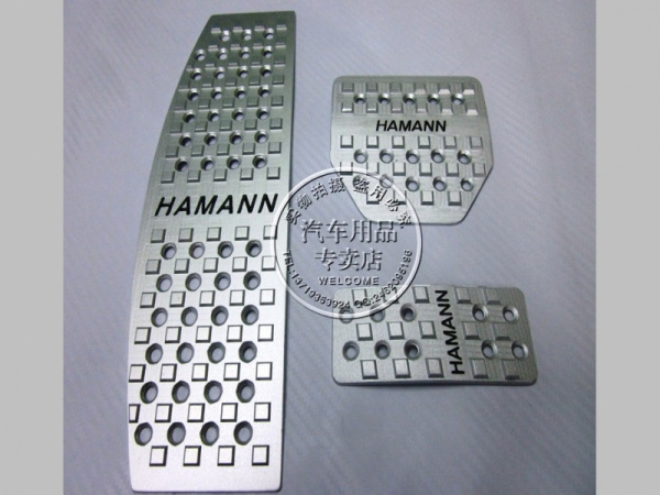 Land Rover Discovery 3, Discovery 4 алюминиевые накладки на педали с логотипом Hamann, комплект 3 шт.