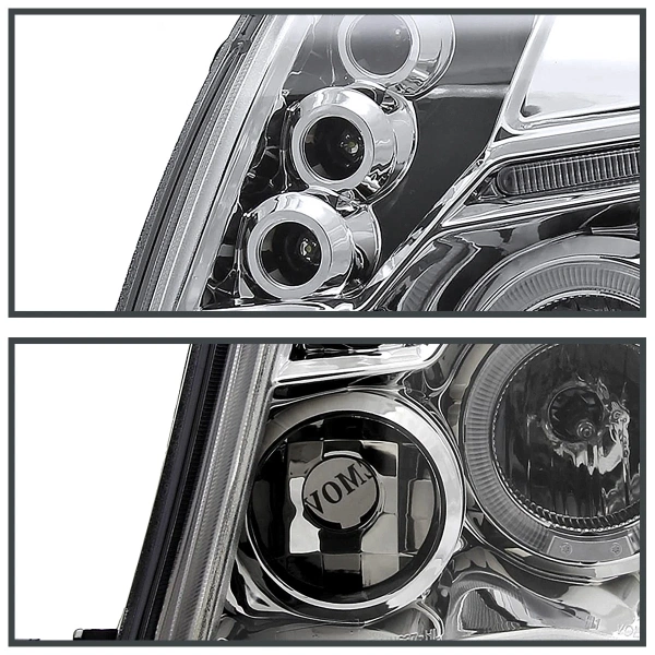 Toyota Tacoma (05-12) фары передние линзовые хромированные, с ангельскими глазками