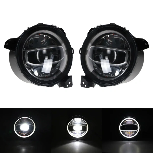 Фары штатные передние линзовые хромированные Jeep Wrangler JL/JLU/JT Rubicon (2018-2023) 