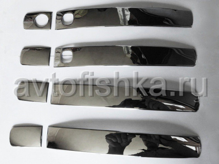 Toyota Land Cruiser 200 (08-15) хромированные молдинги на наружние ручки дверей, широкие