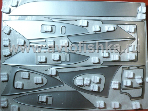 Toyota Camry V40 (06-) накладки панелей салона под алюминий, комплект 43 предмета.