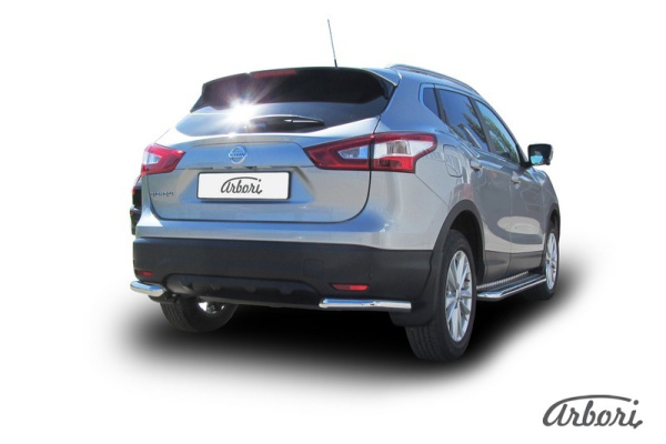 Защита заднего бампера "уголки" Arbori d57 NISSAN QASHQAI 2014-