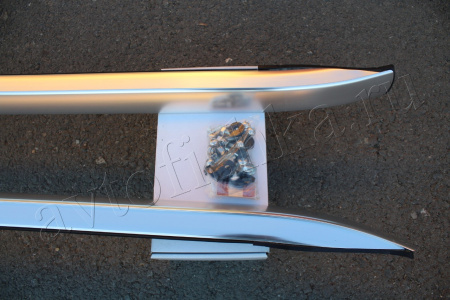 Toyota Land Cruiser Prado 150 (10-) рейлинги на крышу продольные серебристые, дизайн Lexus GX460