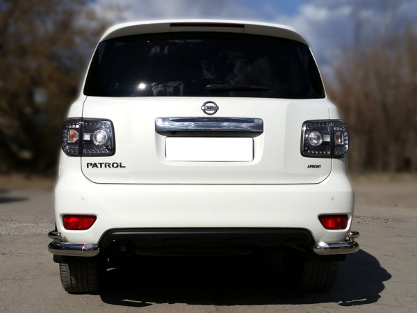 Nissan Patrol (10–) Защита задняя (уголки двойные) 76,1/42,4 мм