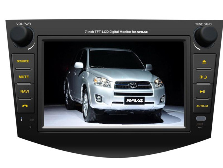 Toyota RAV4 (06-) 2 din автомагнитола - головное устройство с откидным 7" HD экраном, GPS навигацией, TV, PMS TAV-8100GB