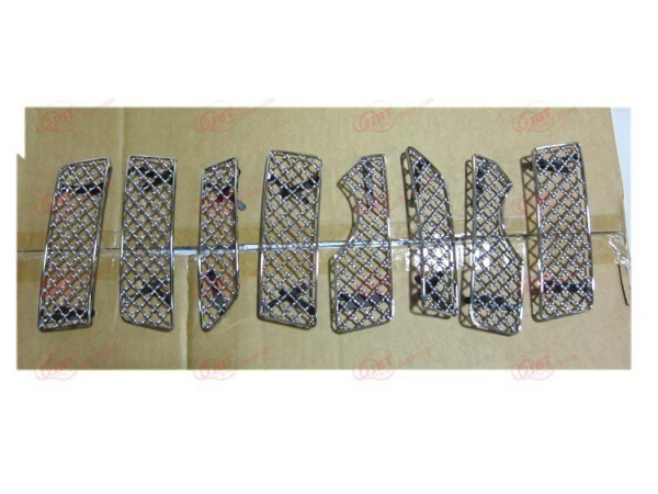 Toyota Land Cruiser Prado 120 (2003-2009) вставки в решетку радиатора из нержавеющей стали, дизайн Bentley, комплект 8 шт.