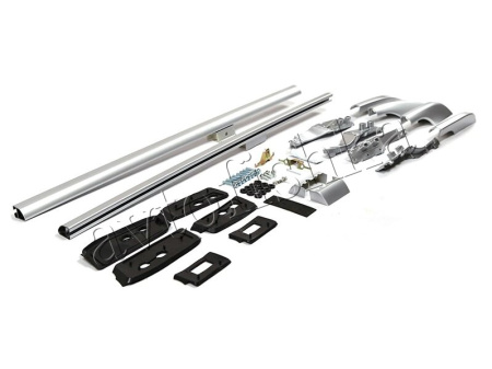 Toyota Land Cruiser 200 (07-/12-/15-) рейлинги (багажник) на крышу серебристые, дизайн оригинал