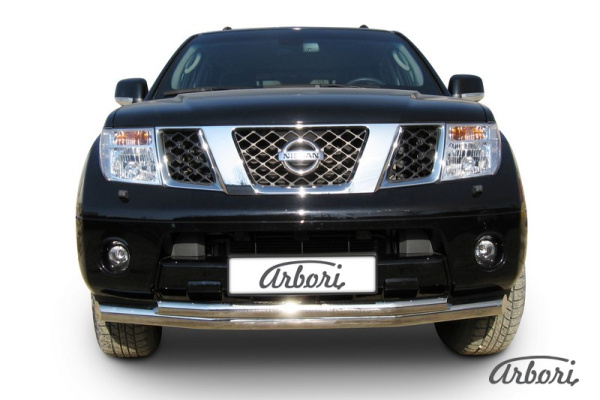 Защита переднего бампера Arbori d76+d57 двойная NISSAN PATHFINDER 2010-2014
