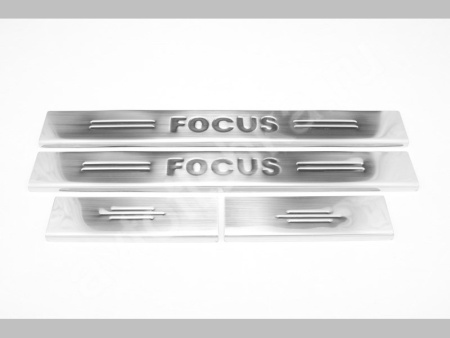 Ford Focus 3 (2011-) накладки на пороги из нержавеющей стали, 4 шт.