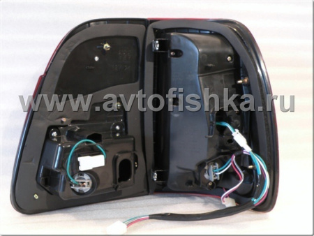 Toyota Land Cruiser 100 (98-07) фонари задние светодиодные красно-хромированные, внешние и внутренние, дизайн Lexus, комплект лев.+прав.