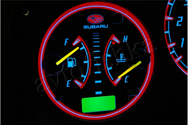 Subaru Impreza 2000-2007 светодиодные шкалы (циферблаты) на панель приборов - дизайн 2