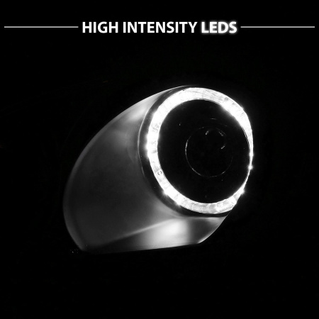 Honda Civic, Ferio (2003-2005) передние фары линзованные черные с ангельскими глазками