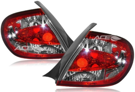 Dodge Neon (00-02) фонари задние красно-хромированные, дизайн Altezza, комплект 2 шт.