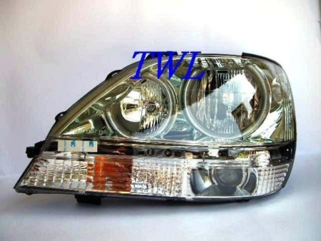 Lexus RX300 (97-03) фары передние хромированные, со светящимися ободками, комплект 2 шт.