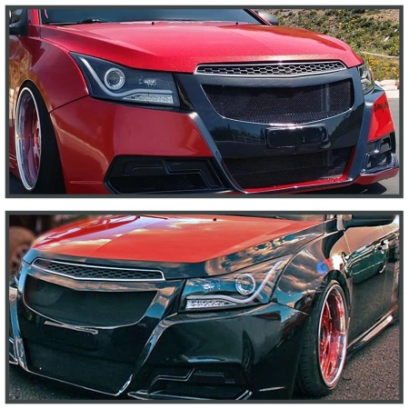 Chevrolet Cruze (2011-2016) фары передние черные линзованные диодной подсветкой в стиле Audi