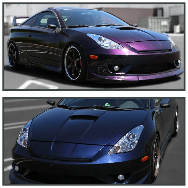 Toyota Celica 2000-2005 фары передние линзованные хромированные, с DRL ходовыми огнями