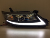 Toyota Camry V40 (09-11) фары передние линзовые черные, с дневными ходовыми огнями, в стиле LEXUS, комплект 2 шт.