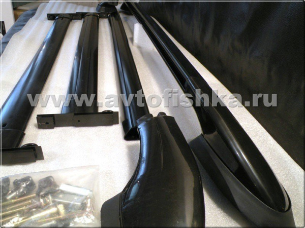 Toyota Land Cruiser Prado 120 (02-) рейлинги продольные на крышу с двумя поперечинами, алюминиевые черные, комплект.