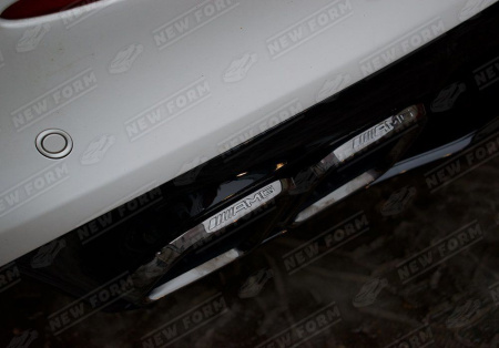 Mercedes-Benz C-Klasse W205 Coupe рестайлинг 2018 - н.в. Диффузор заднего бампера 6.3S AMG с черными насадками на глушитель